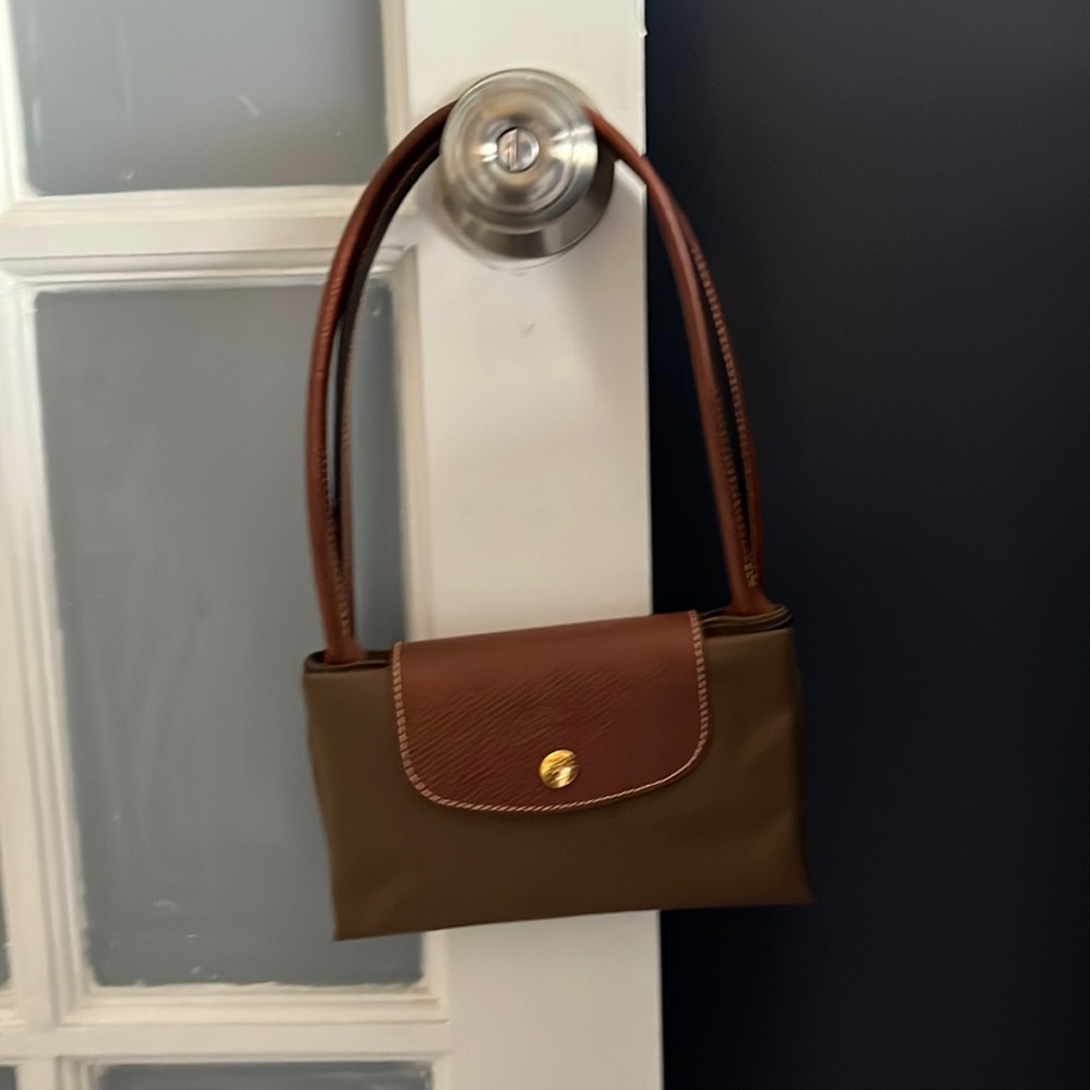 Longchamp Le Pliage Small Nylon Shoulder Tote- Green